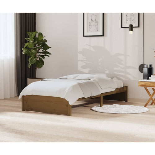 Cadru de pat, maro miere, 90x200 cm, lemn masiv de pin