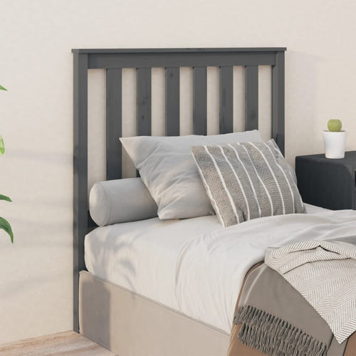 Tăblie de pat, gri, 96x6x101 cm, lemn masiv de pin