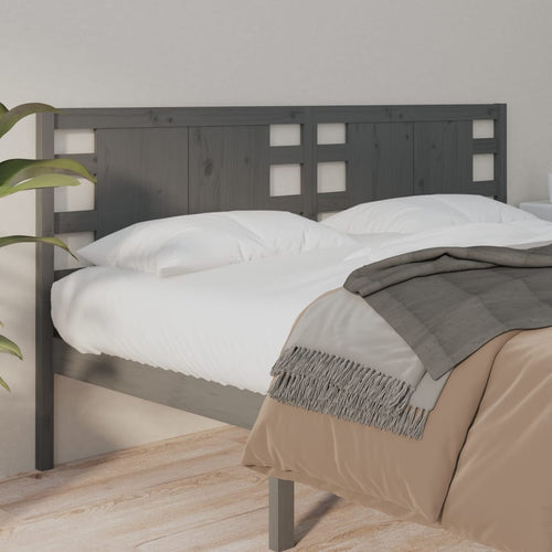 Tăblie de pat, gri, 156x4x100 cm, lemn masiv de pin