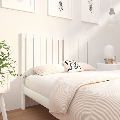 Tăblie de pat, alb, 125,5x4x100 cm, lemn masiv de pin
