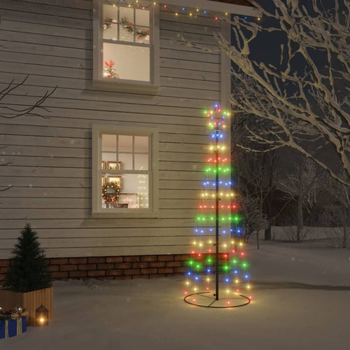 Brad de Crăciun conic, 108 LED-uri, multicolor, 70x180 cm