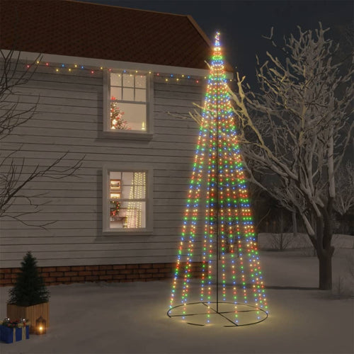 Brad de Crăciun conic, 732 LED-uri, multicolor, 160x500 cm Lando