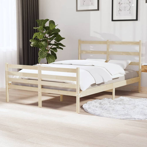 Cadru de pat mic dublu, 120x190 cm, lemn masiv de pin