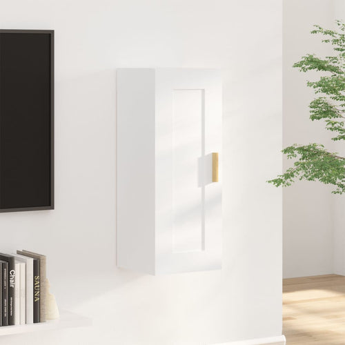 Dulap de perete, alb, 35x34x90 cm, lemn prelucrat Lando