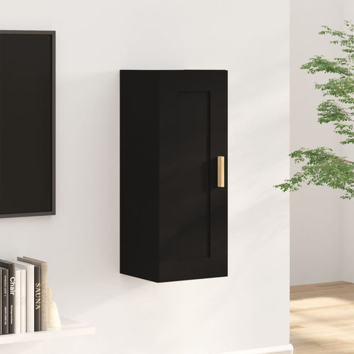 Dulap de perete, negru, 35x34x90 cm, lemn prelucrat Lando