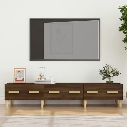 Comodă TV, stejar maro, 150x34,5x30 cm, lemn compozit Lando