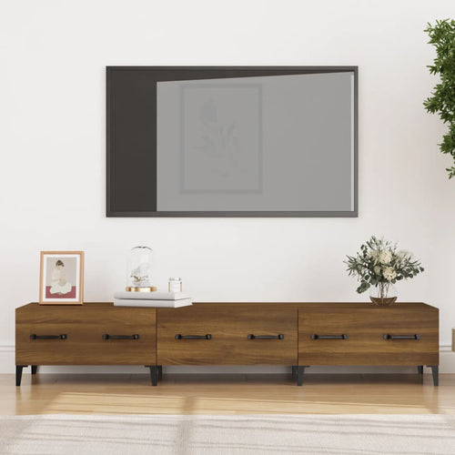 Comodă TV, stejar maro, 150x34,5x30 cm, lemn prelucrat Lando
