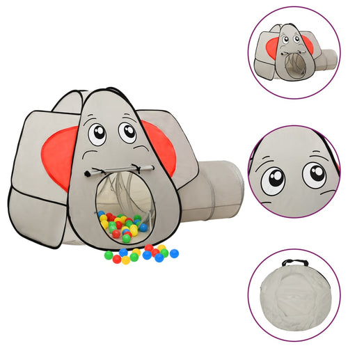 Cort de joacă elefant pentru copii, gri, 174x86x101 cm Lando