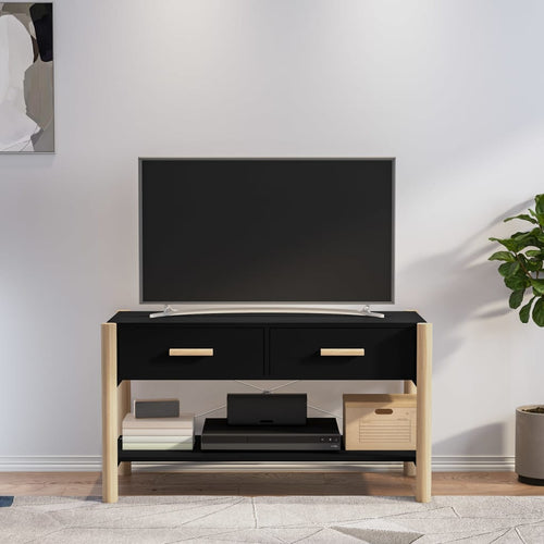 Comodă TV, negru, 82x38x45 cm, lemn prelucrat Lando