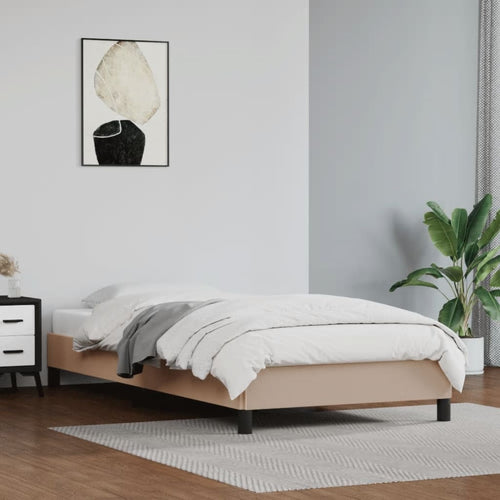 Cadru de pat, cappuccino, 90x190 cm, piele ecologică