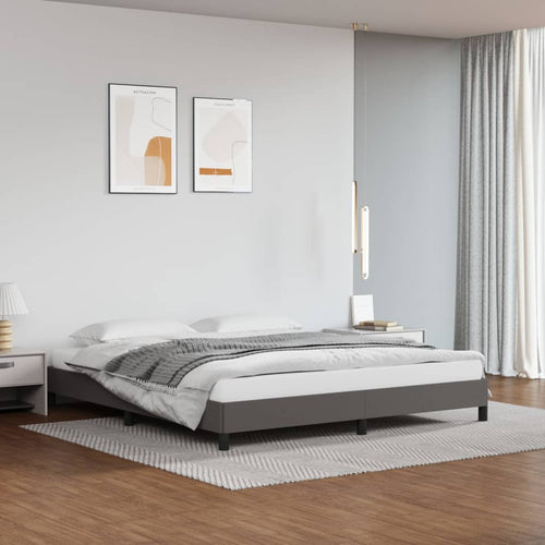 Cadru de pat, gri, 180x200 cm, piele ecologică