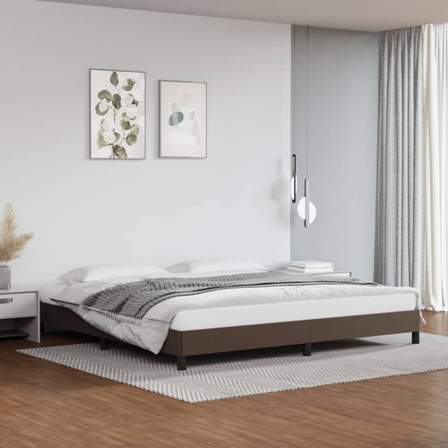 Cadru de pat, maro, 200x200 cm, piele ecologică