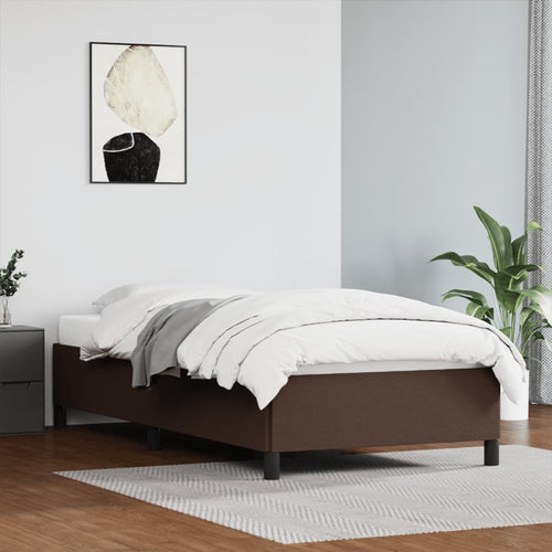 Cadru de pat, maro, 90x200 cm, piele ecologică