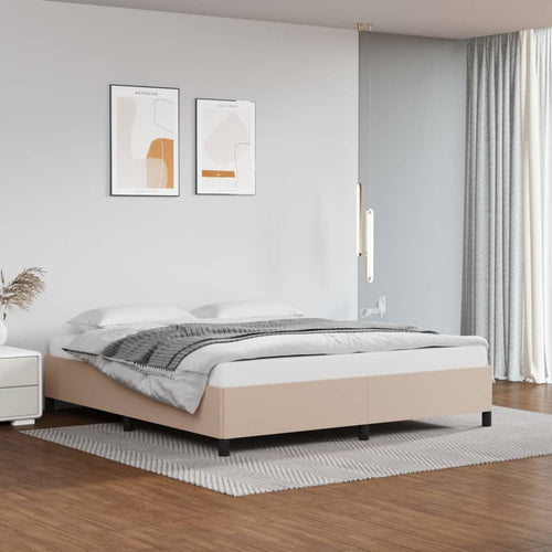Cadru de pat, cappuccino, 160x200 cm, piele ecologică