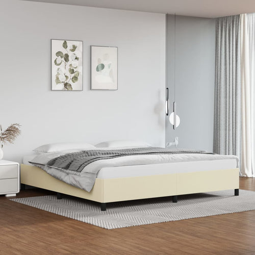 Cadru de pat, crem, 200x200 cm, piele ecologică