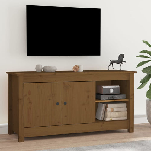 Comodă TV, maro miere, 103x36,5x52 cm, lemn masiv de pin Lando