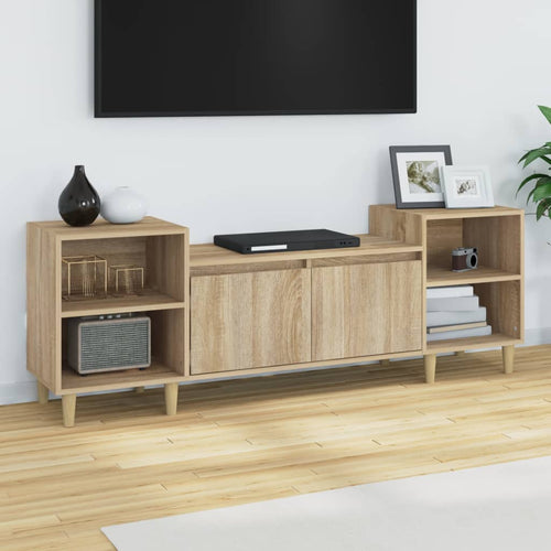 Comodă TV, stejar sonoma, 160x35x55 cm, lemn prelucrat Lando