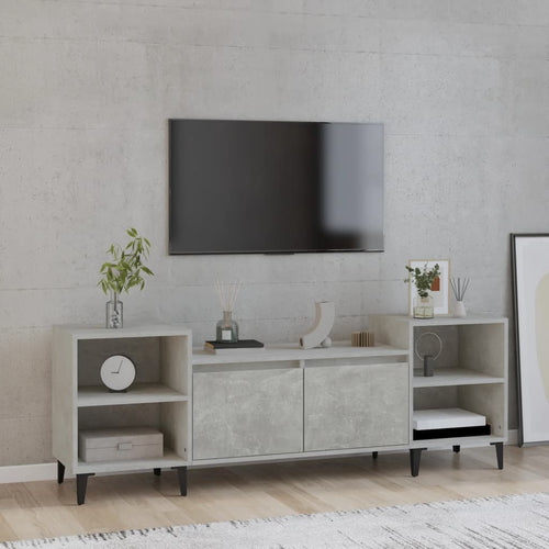 Comodă TV, gri beton, 160x35x55 cm, lemn prelucrat Lando