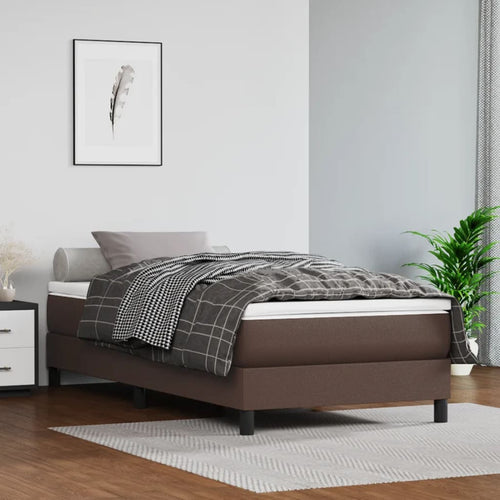 Cadru de pat box spring, maro, 80x200 cm, piele ecologică