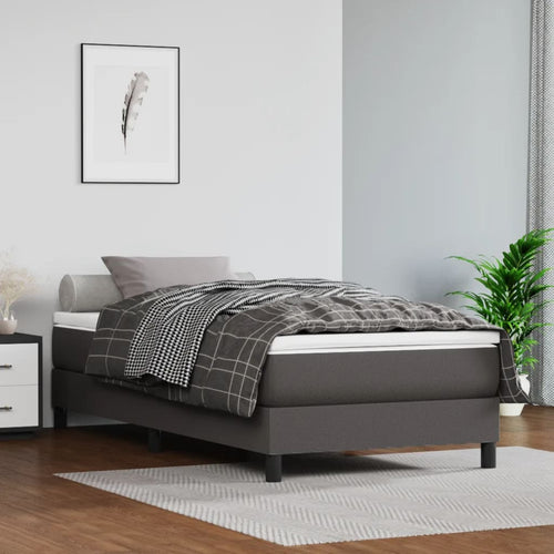 Cadru de pat box spring, gri, 80x200 cm, piele ecologică