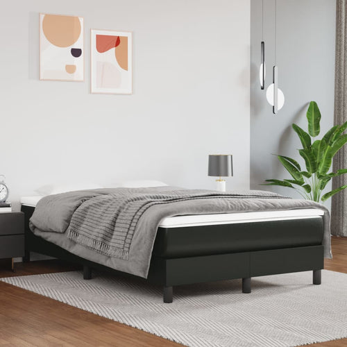 Cadru de pat box spring, negru, 120x200 cm, piele ecologică