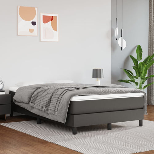 Cadru de pat box spring, gri, 120x200 cm, piele ecologică