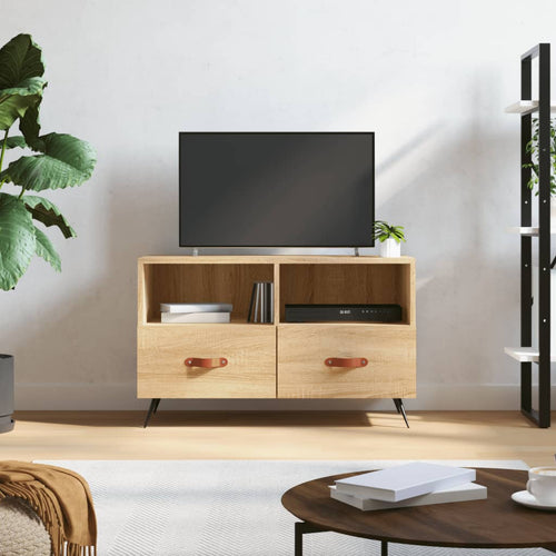 Comodă TV, stejar sonoma, 80x36x50 cm, lemn prelucrat Lando