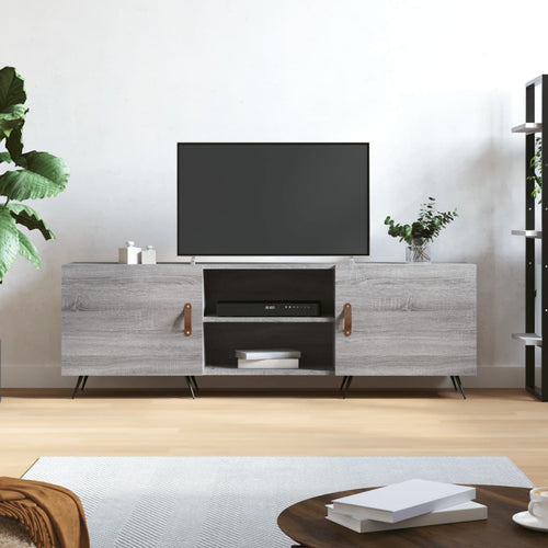 Comodă TV, gri sonoma, 150x30x50 cm, lemn compozit Lando