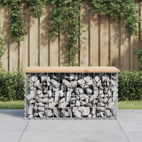 Bancă de grădină, design gabion, 83x44x42 cm, lemn masiv de pin Lando