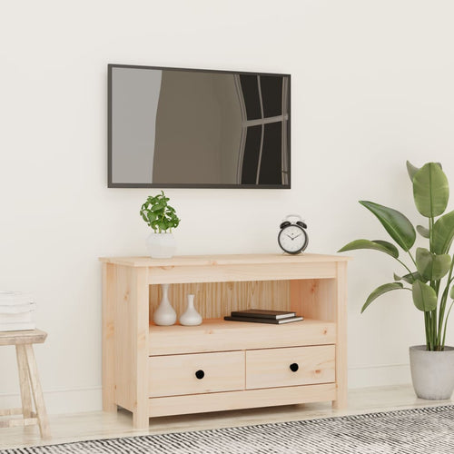 Comodă TV, 79x35x52 cm, lemn masiv de pin Lando