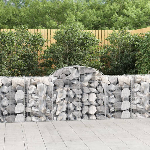 Coșuri gabion arcuite 2 buc, 200x50x80/100 cm, fier galvanizat