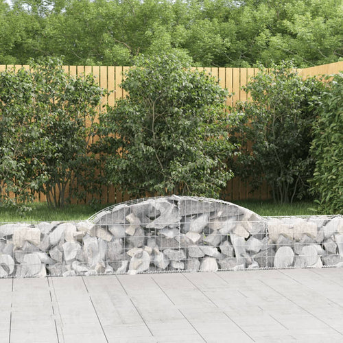 Coșuri gabion arcuite, 2 buc., 300x30x40/60 cm, fier galvanizat