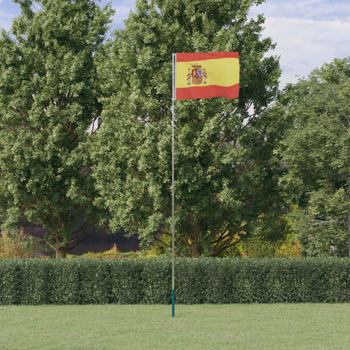 Steag Spania și stâlp din aluminiu, 5,55 m Lando