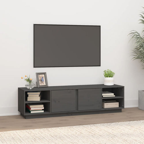 Comodă TV, gri, 156x40x40 cm, lemn masiv de pin Lando