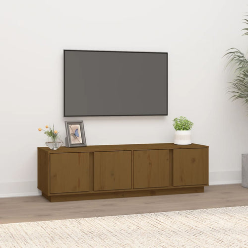 Comodă TV, maro miere, 140x40x40 cm, lemn masiv de pin Lando
