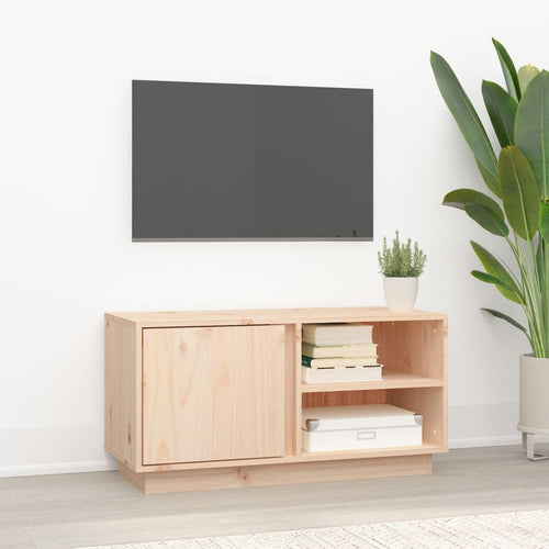 Comodă TV, 80x35x40,5 cm, lemn masiv de pin Lando