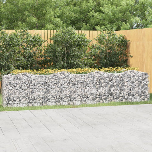 Strat înălțat cu gabion arcuit, 400x50x100 cm, fier galvanizat Lando