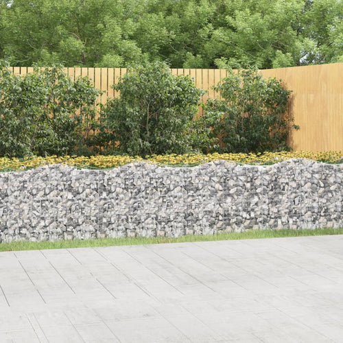 Strat înălțat cu gabion arcuit, 600x50x100 cm, fier galvanizat