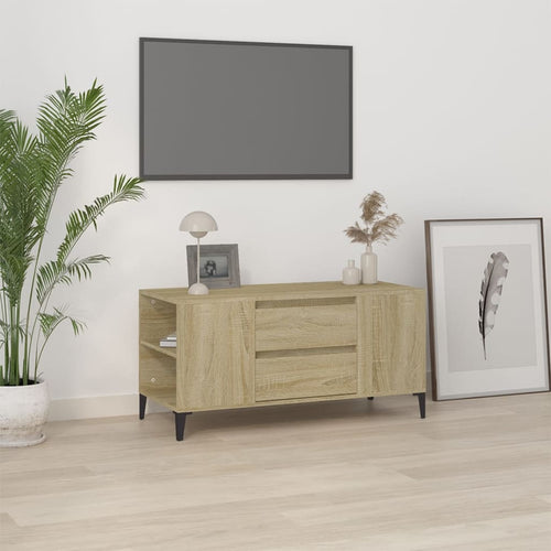 Comodă TV, stejar sonoma, 102x44,5x50 cm, lemn prelucrat Lando