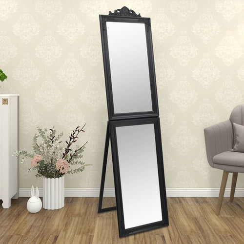 Oglindă de sine stătătoare, negru, 40x160 cm Lando