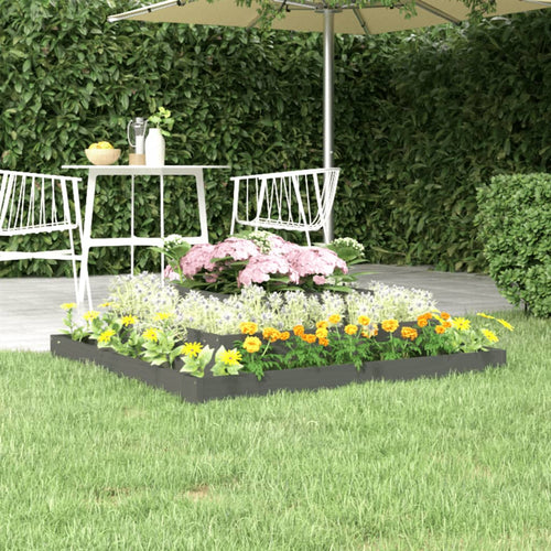 Jardinieră, gri, 110x110x27 cm, lemn masiv de pin Lando