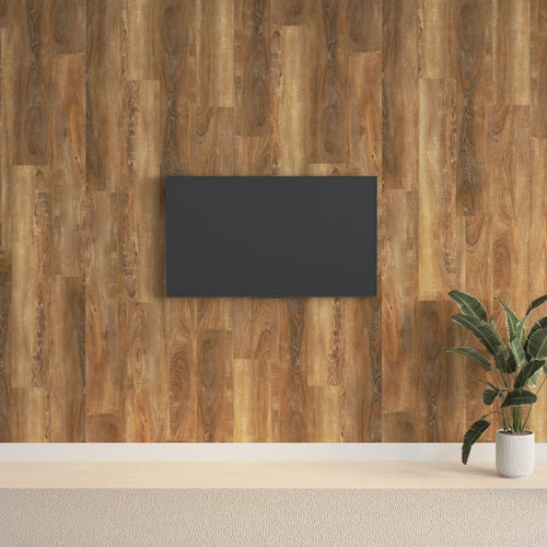 Panouri de perete aspect lemn, maro, 2,06 m², PVC Lando