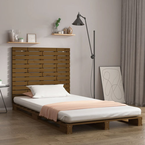 Tăblie de pat pentru perete, maro miere, 106x3x91,5 cm lemn pin