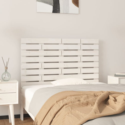 Tăblie de pat pentru perete, alb, 106x3x80 cm, lemn masiv pin
