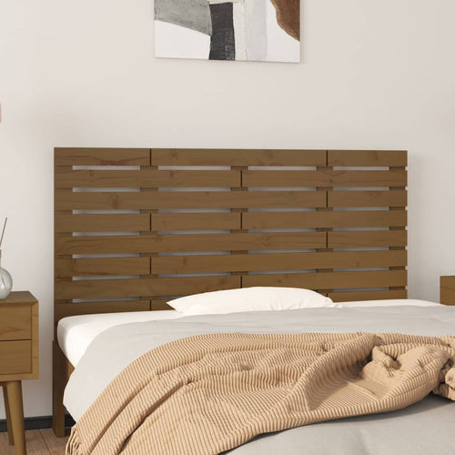 Tăblie de pat pentru perete, maro miere, 156x3x63 cm, lemn pin