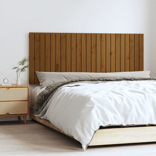 Tăblie de pat pentru perete, maro miere, 147x3x60 cm