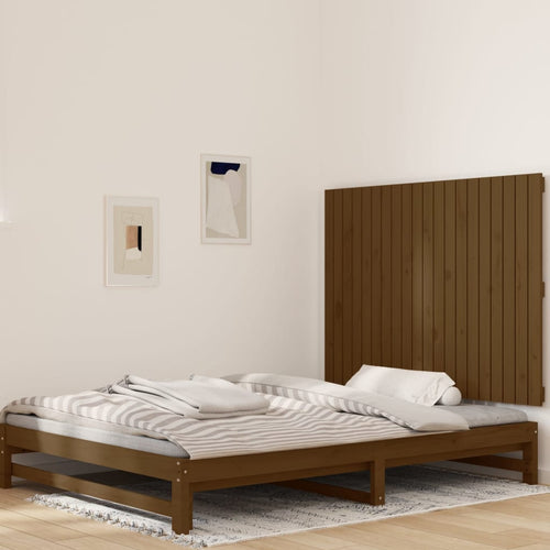 Tăblie de pat pentru perete, maro miere, 127,5x3x90 cm