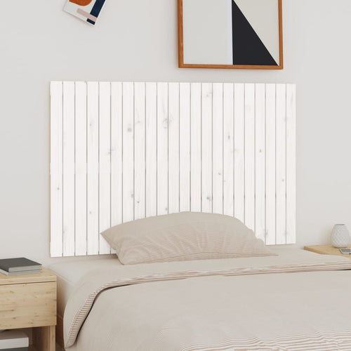 Tăblie de pat pentru perete, alb, 140x3x90 cm, lemn masiv pin