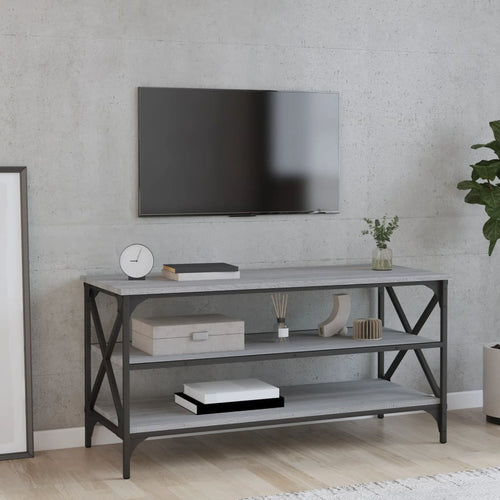 Comodă TV, gri sonoma, 100x40x50 cm, lemn prelucrat Lando