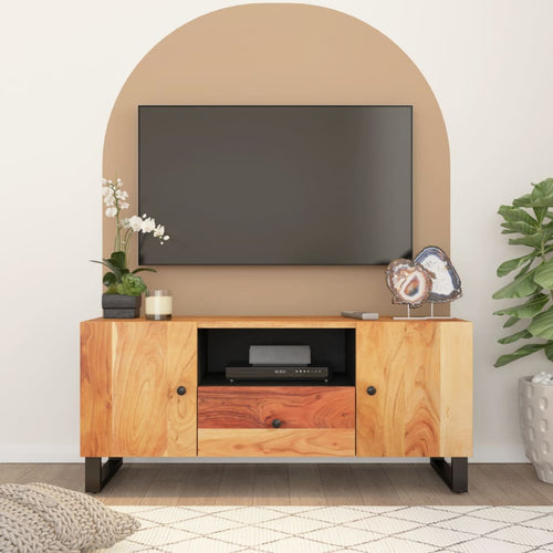 Dulap TV, 105x33,5x46 cm, lemn masiv de acacia&lemn prelucrat Lando
